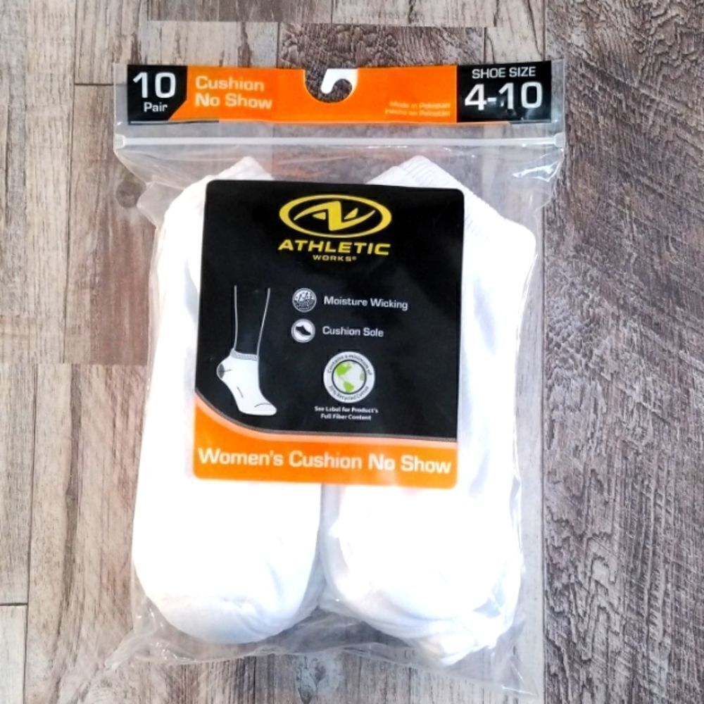 Womens Athletic Works No Show Socks